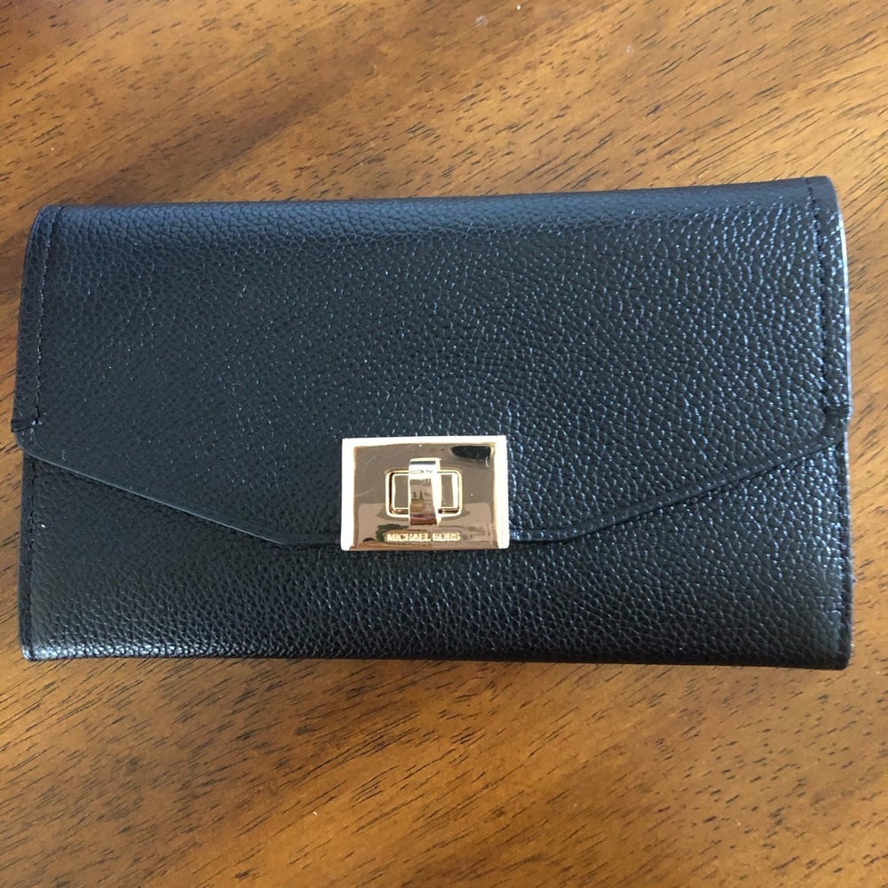 Michael Kors Cassie Trifold Wallet Leather Black
